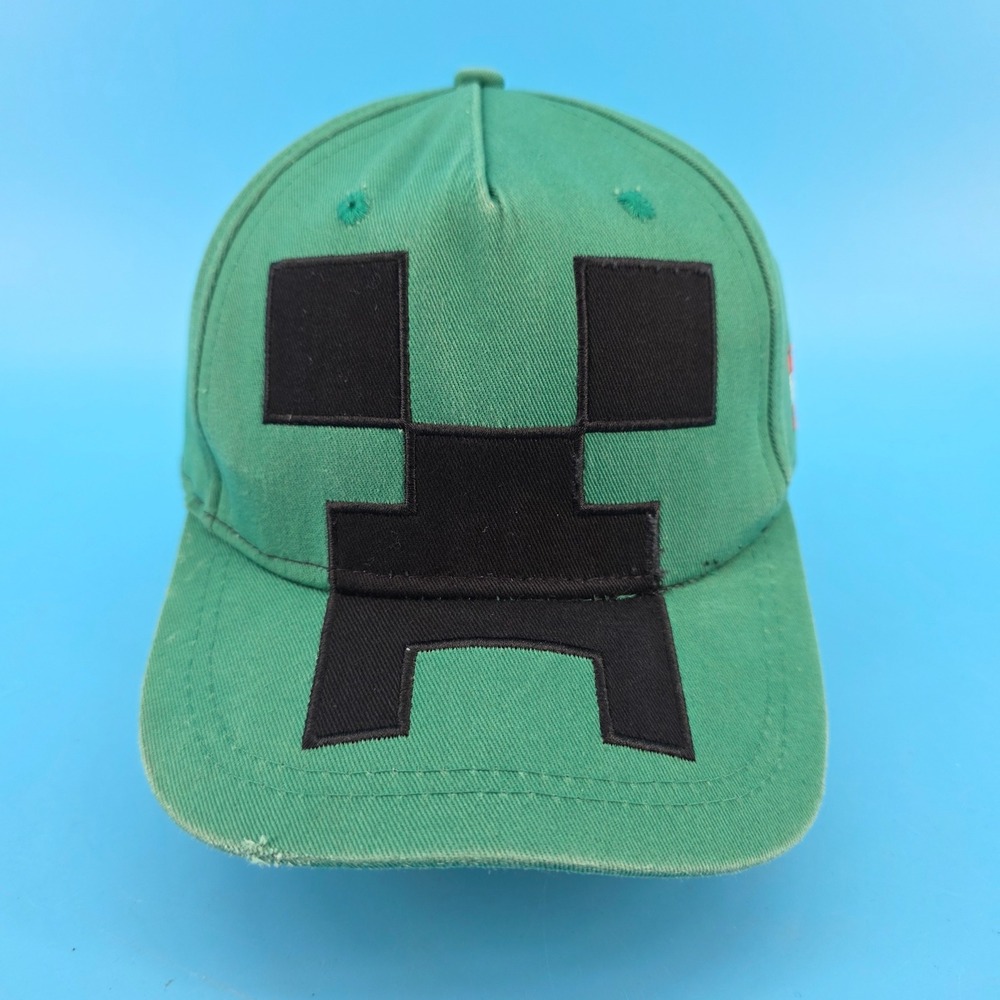 Vintage Minecraft Creeper Snapback Hat Green TNT Jinx Inc Gaming Baseball Cap